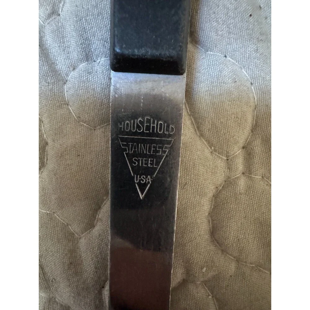 Vintage Household Stainless Steel USA Measuring Scoop Ladle black Handle